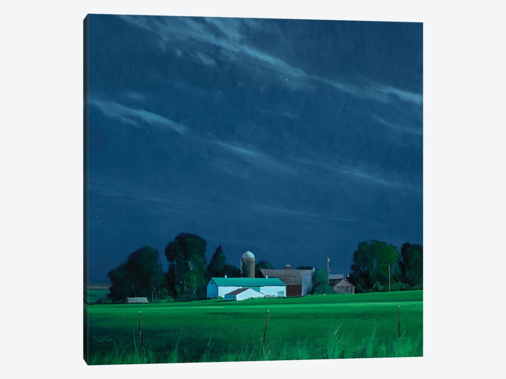 St. Croix County Farm By Moonlight by Ben Bauer 1-piece Canvas Wall Art