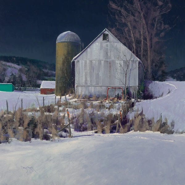 Ben Bauer: A Driftless Barn Yard At Midnight by Ben Bauer