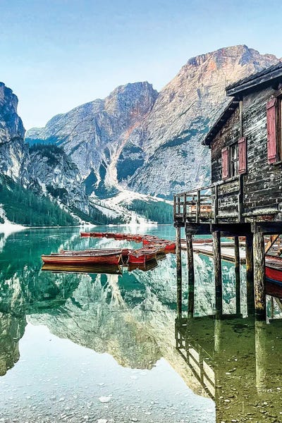 Brian Bielke - Multi Panel Prints: The Boathouse And The Mountain by Brian Bielke