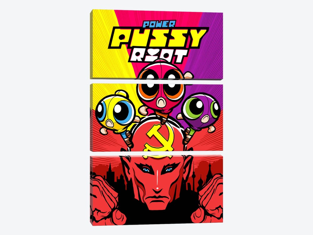 Power Pussy Riot by Butcher Billy 3-piece Canvas Print