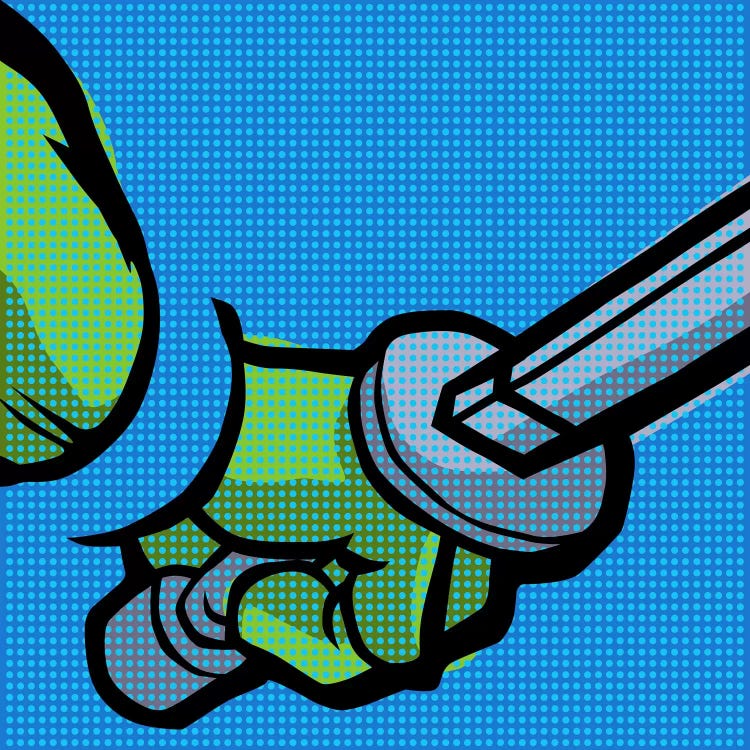 Roy's Pop Martial Art Chelonians - Blue by Butcher Billy wall art