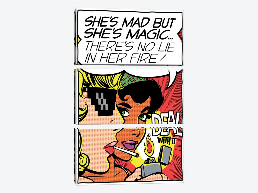 She's Mad But She's Magic by Butcher Billy 3-piece Canvas Art Print
