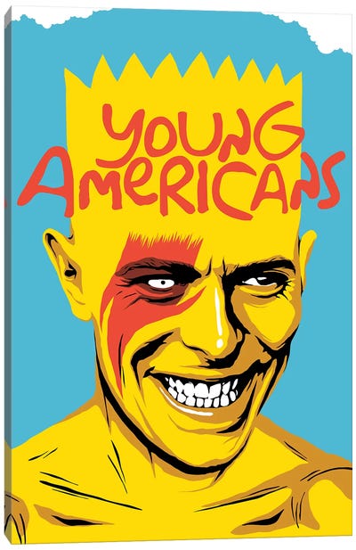 Young Americans Canvas Art Print - Blue & Yellow Art