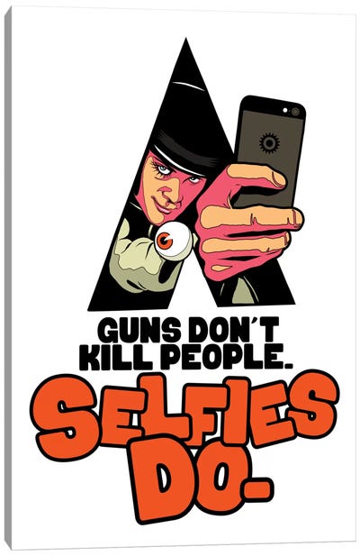 A Clockwork Selfie Canvas Art Print - Crime & Gangster Movie Art
