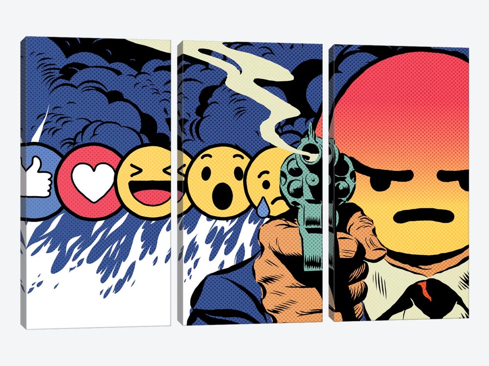 Angry by Butcher Billy 3-piece Canvas Print