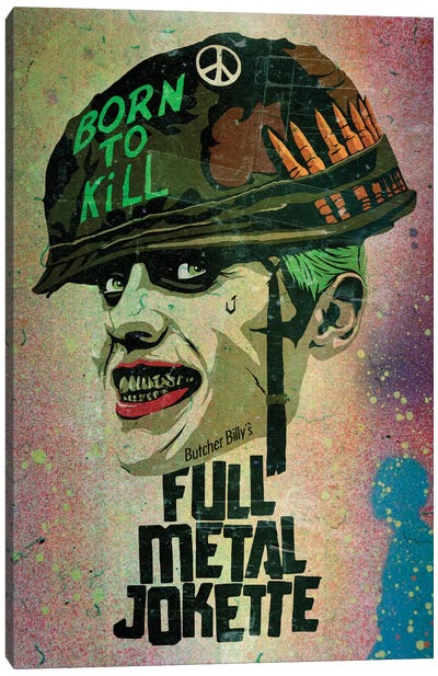 Full Metal Jokette Canvas Art Print - Evil Clown Art