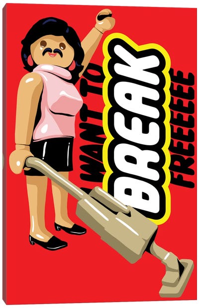 I Want To, Break Freeeeee! Canvas Art Print - Witty Humor Art