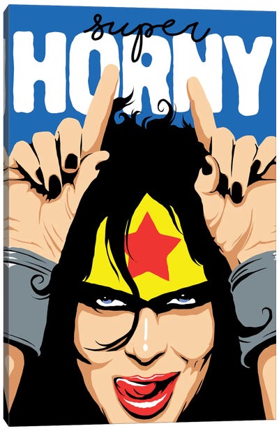 Super Horny Canvas Art Print - Wonder Woman