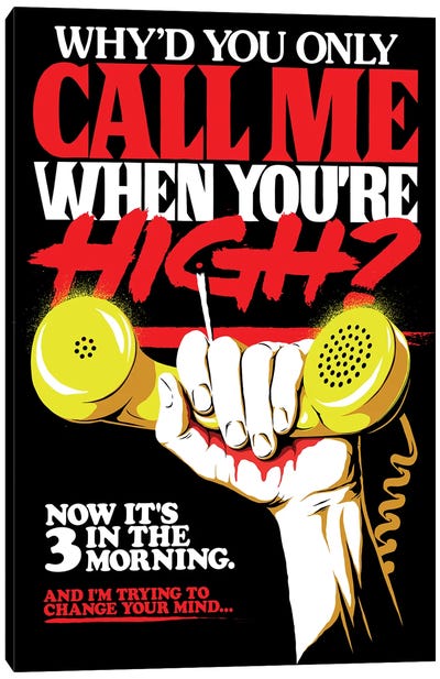 Call Me When You're High Canvas Art Print - Butcher Billy