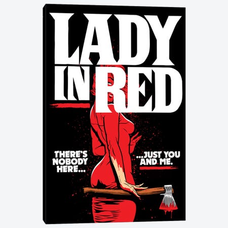 Lady In Red Canvas Print #BBY236} by Butcher Billy Art Print
