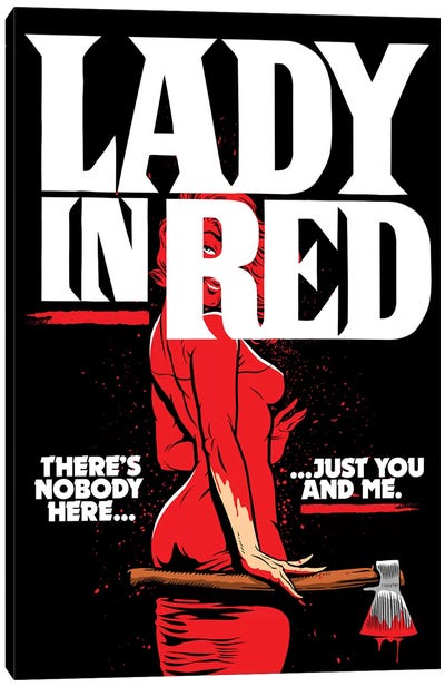 Lady In Red Canvas Art Print - Butcher Billy