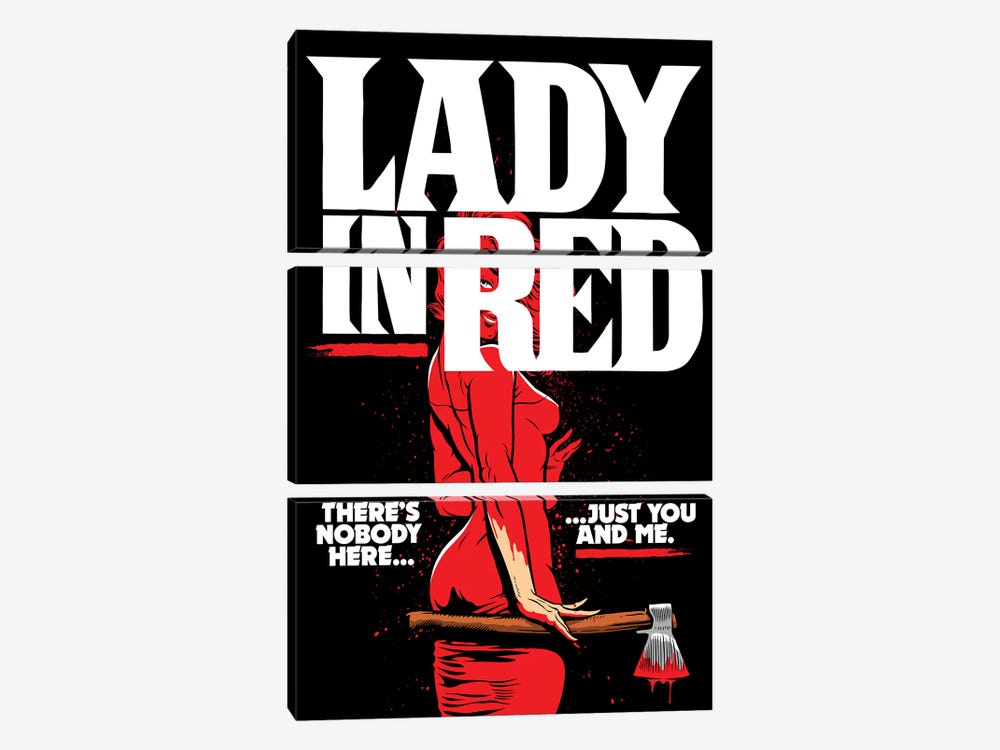 Lady In Red by Butcher Billy 3-piece Canvas Artwork