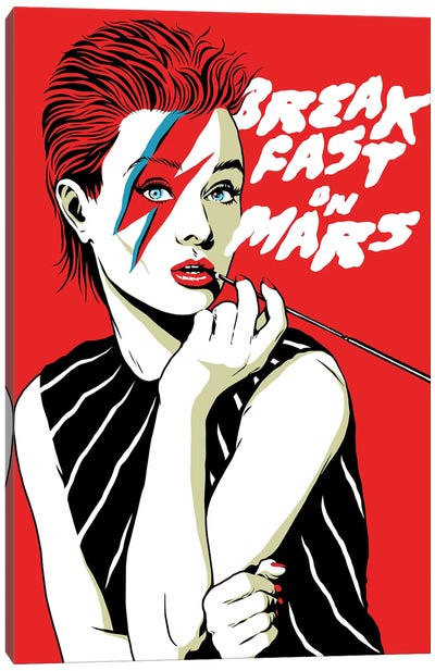 Breakfast On Mars Canvas Art Print - Audrey Hepburn
