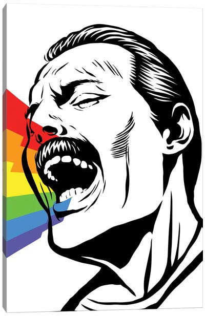 Singing Rainbows Canvas Art Print - Freddie Mercury