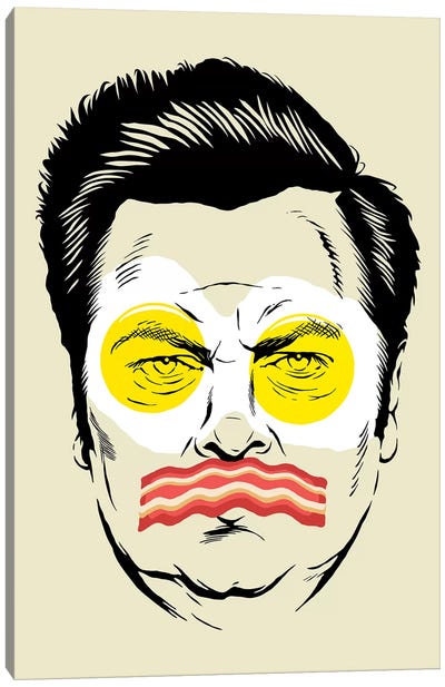 Bacon And Eggs Canvas Art Print - Nick Offerman