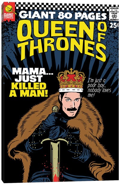 The Throne Canvas Art Print - Freddie Mercury