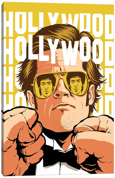 Hollywood Canvas Art Print - Brad Pitt