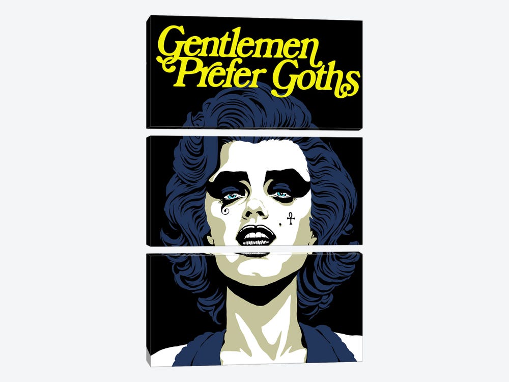 Gentleman Prefer Goths by Butcher Billy 3-piece Art Print
