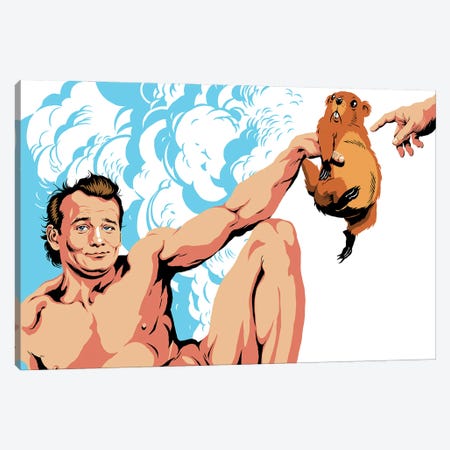 The Creation Of The Groundhog Canvas Print #BBY342} by Butcher Billy Canvas Wall Art