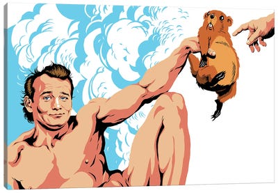 The Creation Of The Groundhog Canvas Art Print - Male Nude Art