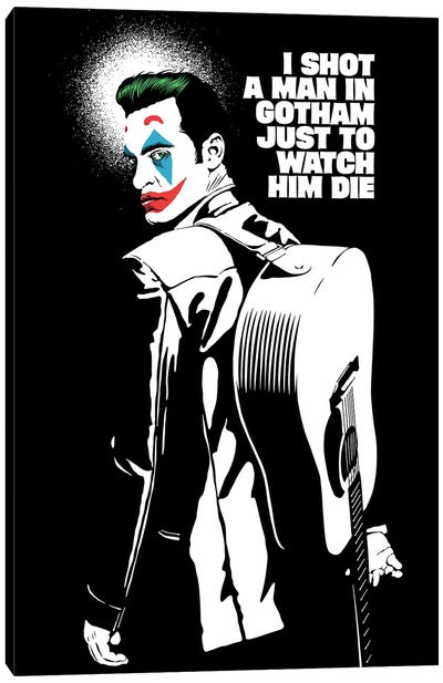 The Shot - Black And White Canvas Art Print - The Joker