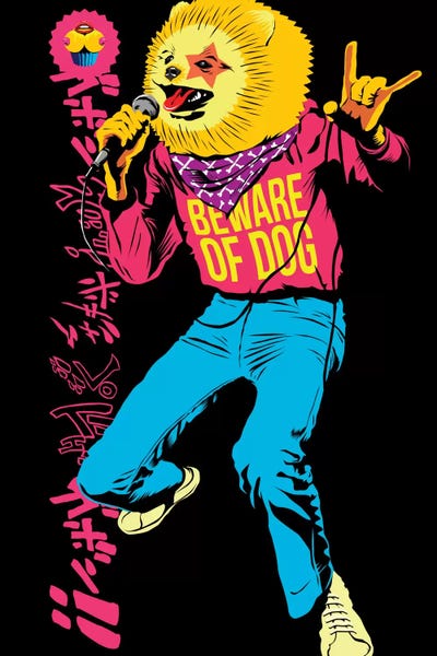 Pomeranian Rock Dogs - Beware of Dog by Butcher Billy acrylic art print