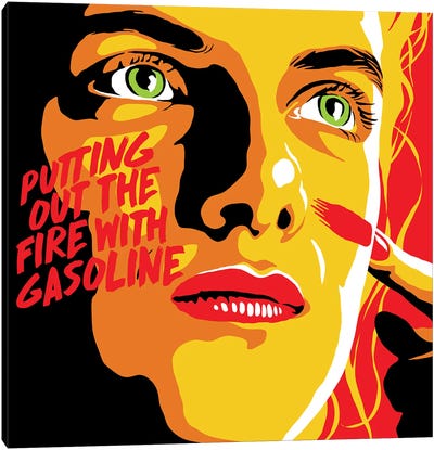 Putting Out The Fire Canvas Art Print - Butcher Billy