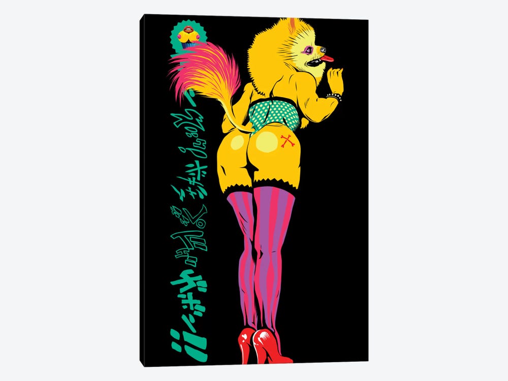 Pomeranian Rock Dogs - Pin-Up Puppy by Butcher Billy 1-piece Canvas Wall Art