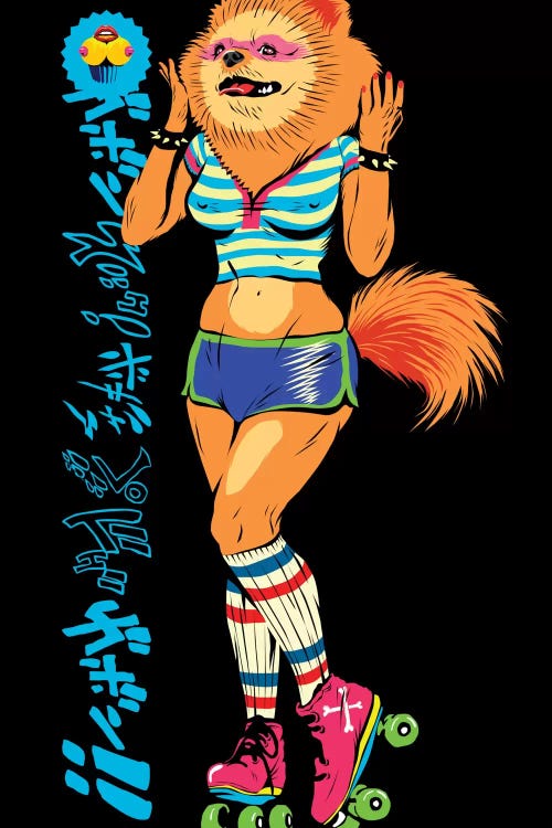 Pomeranian Rock Dogs - Roller Bitch by Butcher Billy wall art