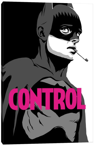 BatControl - The B&W Edit Canvas Art Print - Justice League