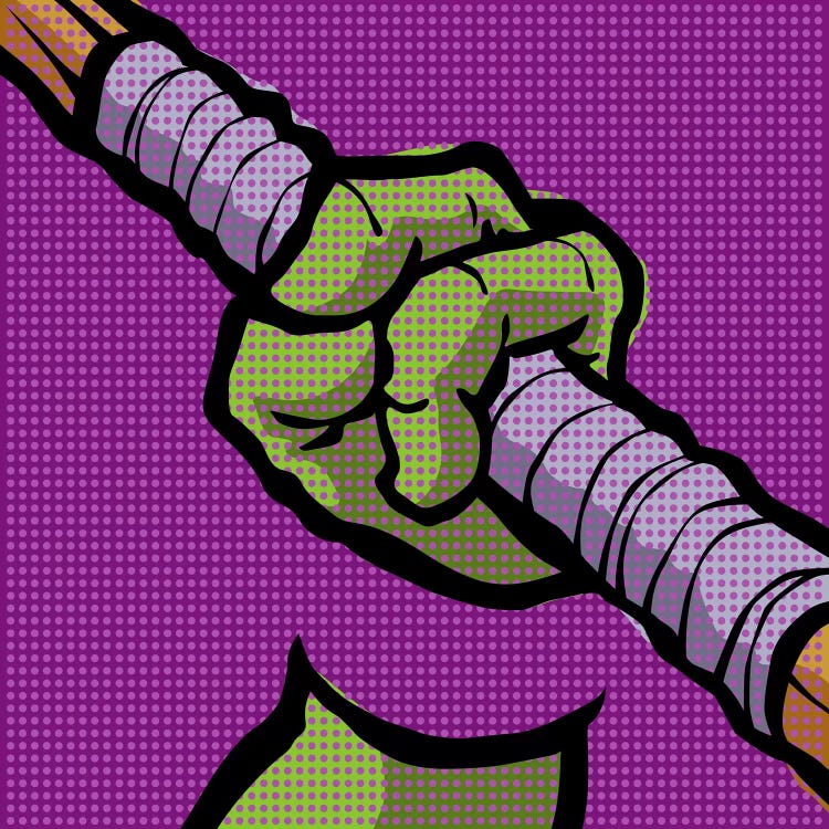 Roy's Pop Martial Art Chelonians - Purple by Butcher Billy wall art