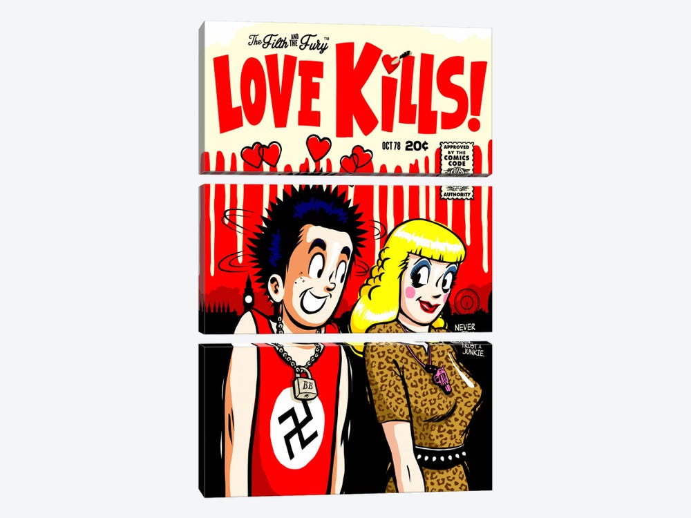 The Filth and The Fury - Love Kills by Butcher Billy 3-piece Canvas Art