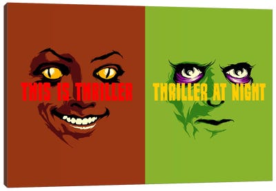 This Is Thriller Double Feature Canvas Art Print - Art by Hispanic & Latin American Artists