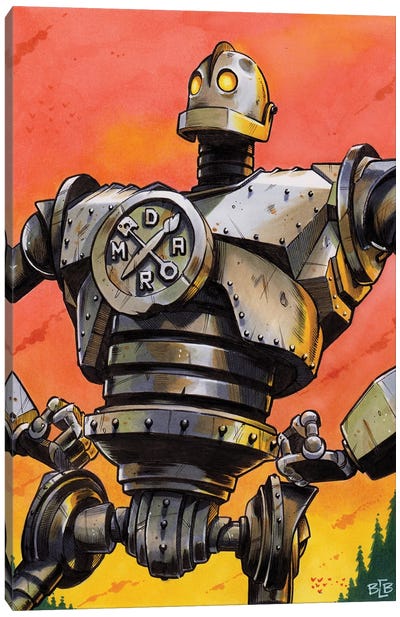 Iron Giant Canvas Art Print - The Iron Giant (Animated Character)