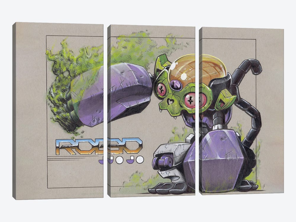 Robo Mojo by Brendan Cullen-Benson 3-piece Canvas Wall Art