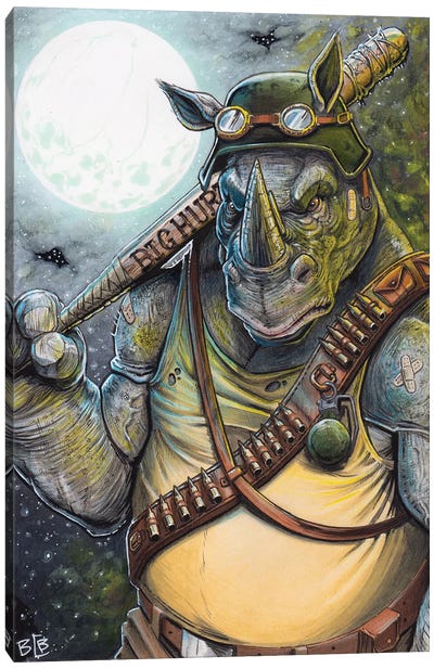 Rocksteady Canvas Art Print - Teenage Mutant Ninja Turtles