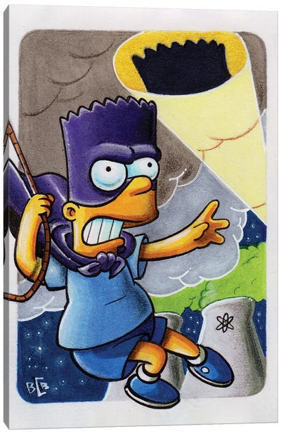 Bartman Canvas Art Print - Animated & Comic Strip Character Art