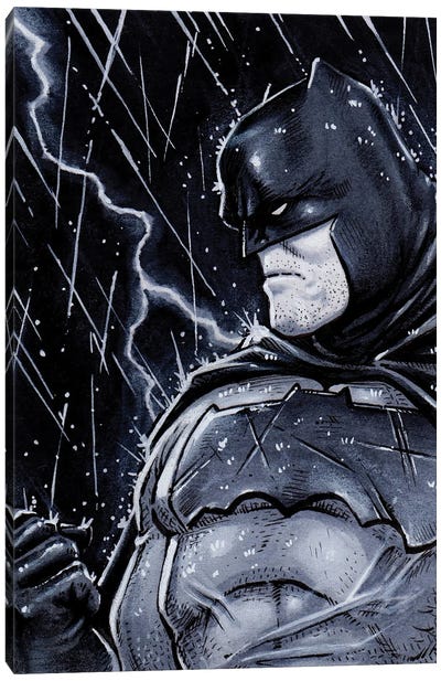 The Dark Knight Canvas Art Print - Lightning