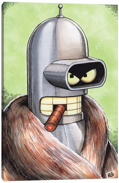 Bender Canvas Art Print - Animated & Comic Strip Character Art