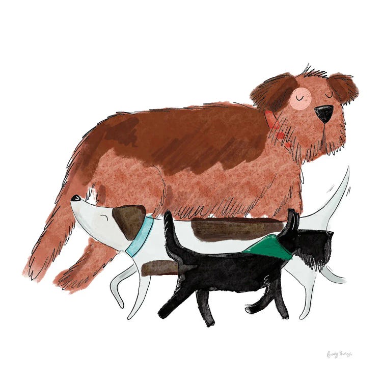 Playful Pets Dogs II by Becky Thorns wall art