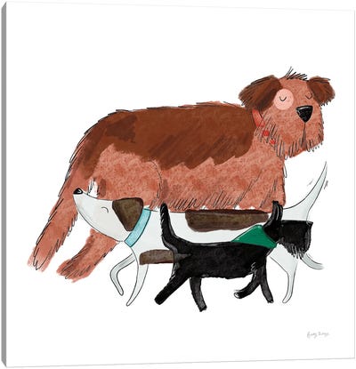 Playful Pets Dogs II Canvas Art Print