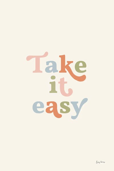 Take it Easy Pastel by Becky Thorns metal wall art