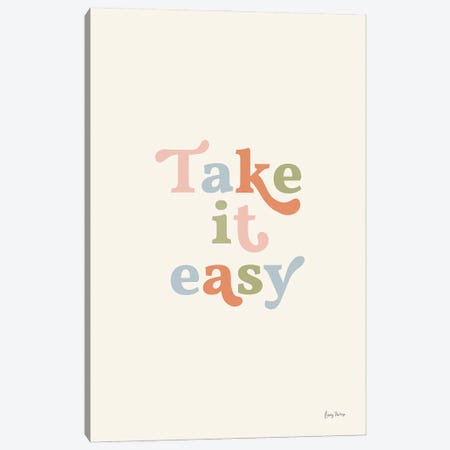 Take it Easy Pastel Canvas Print #BCK115} by Becky Thorns Canvas Wall Art