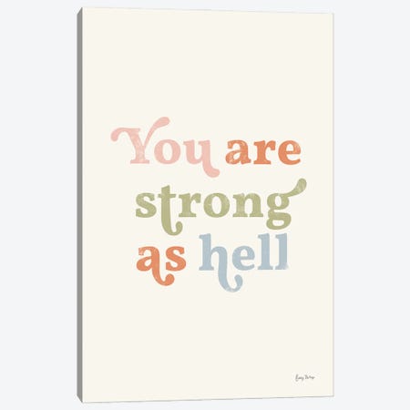 You Are Strong Pastel Canvas Print #BCK116} by Becky Thorns Canvas Art