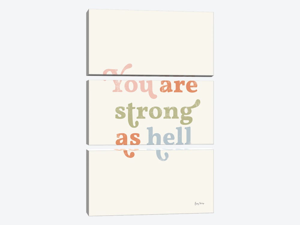 You Are Strong Pastel by Becky Thorns 3-piece Canvas Art Print