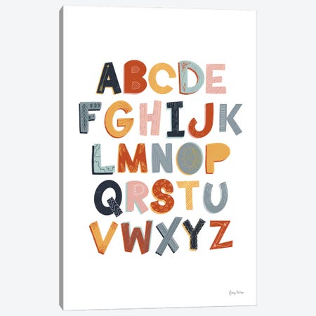 Colorful Alphabet Pastel Canvas Print #BCK124} by Becky Thorns Art Print