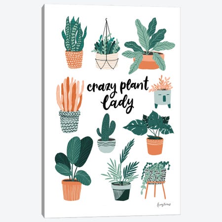 Plant Lady Canvas Print #BCK142} by Becky Thorns Canvas Wall Art