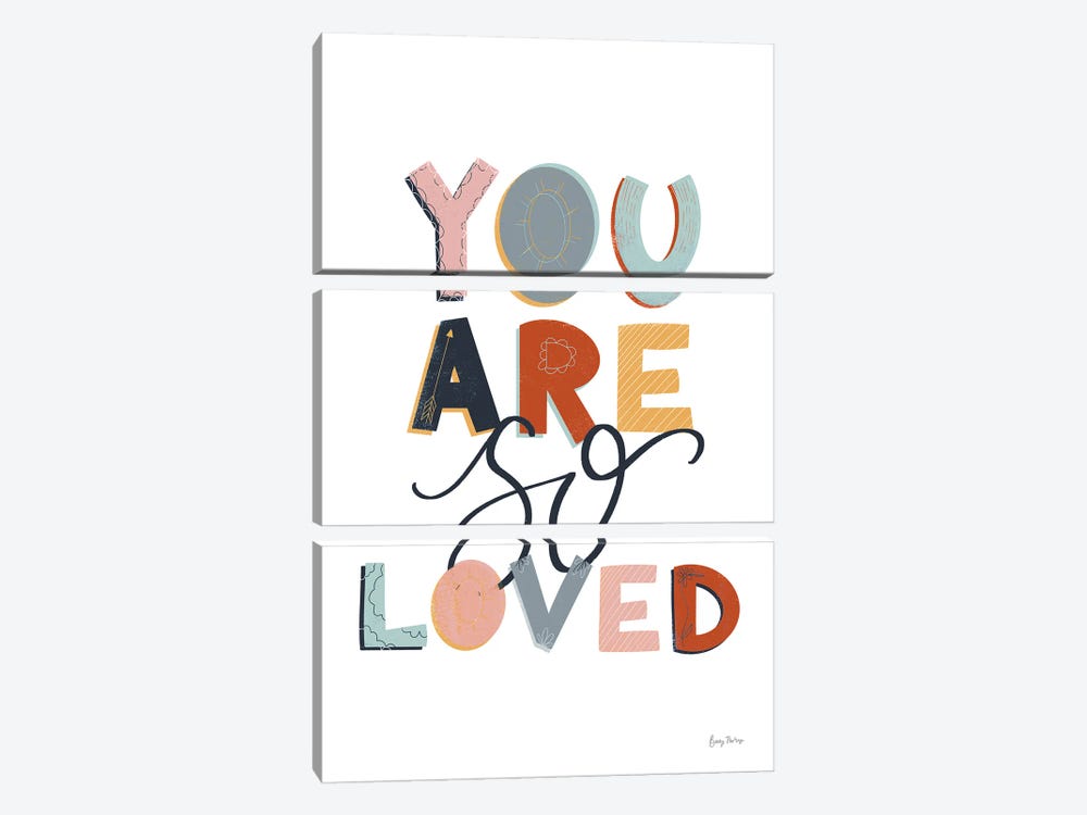 You Are So Loved Pastel by Becky Thorns 3-piece Canvas Print