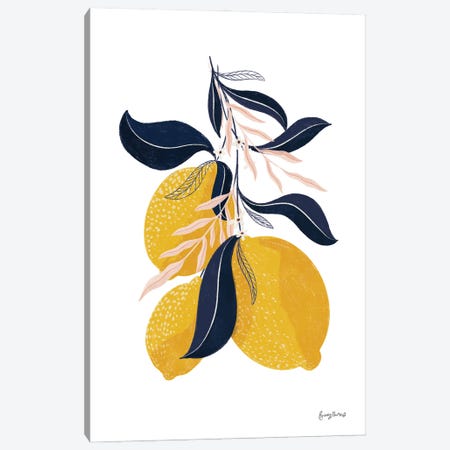 Lemons I No Words Canvas Print #BCK158} by Becky Thorns Art Print