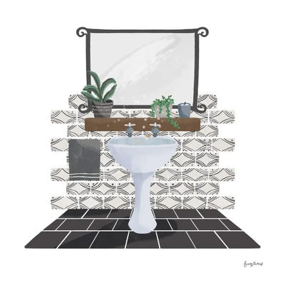 Relaxing Bathroom I Dark by Becky Thorns multi panel art